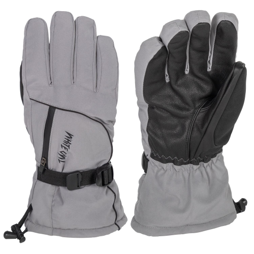 Перчатки зимние White Owl 09-1550, утепленные, с кормашком, затяжкой в кисти и резинками в манжетах, серый-черный