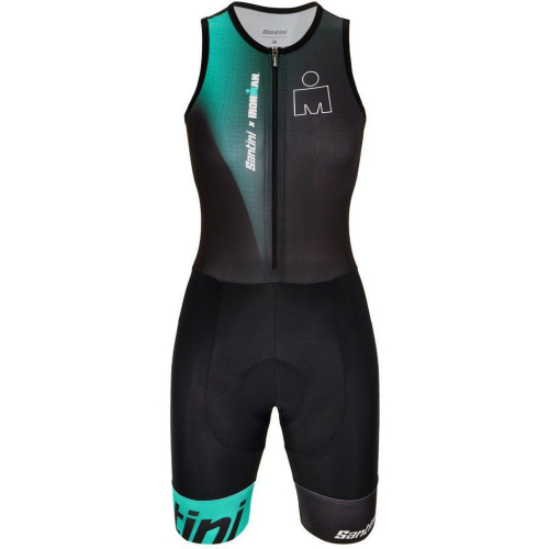 Трисьют без рукавов женский Santini Ikaika-Ironman Women's NS Trisuit, зеленый-черный