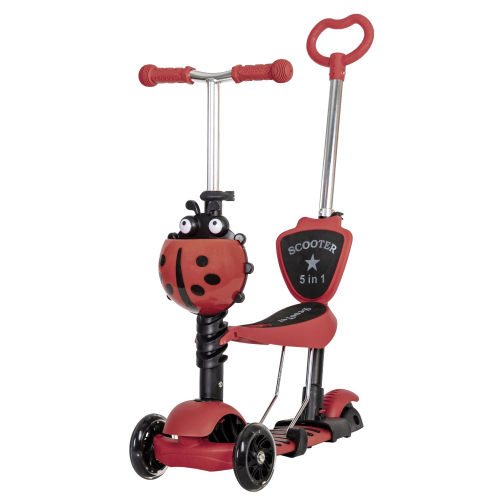 Самокат-кикборд Novatrack Disco-kids Saddle PRO (2019), красный