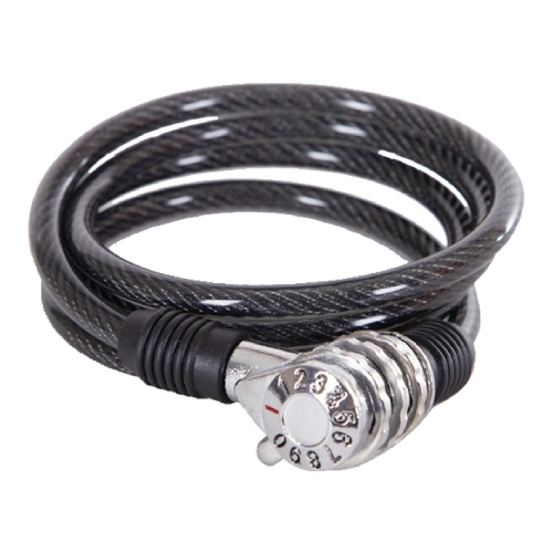 Замок, трос спиральный, кодовый диам.6х100см