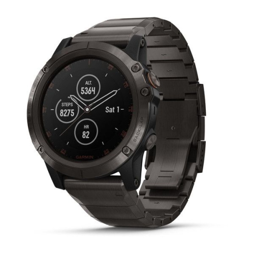 Часы GARMIN Fenix 5x Plus Sapphire (Carbon Gray Titanium/DLC Titanium Band)