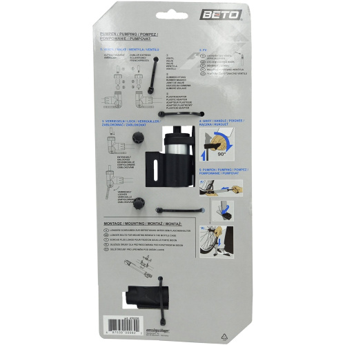 Насос BETO, алюминий, ножной упор с манометром, универсальная головка, Т-ручка, 5-470235