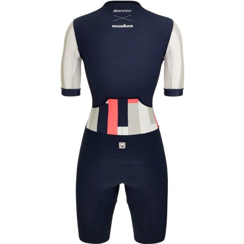 Трисьют с коротким рукавом женский Santini Aahonoui Viper-Ironman Women's SS Trisuit, синий-красный