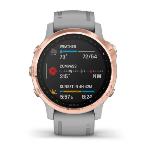 Часы GARMIN Fenix 6S Sapphire (Rose Gold/Gray Band)