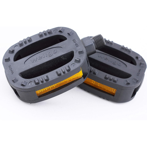 Педали Wellgo LU-P21, пластиковые, с отражателями, 1/2" детские, 90*65*31мм, 294г, черные, 6-190445, черный