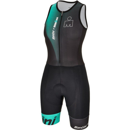Трисьют без рукавов женский Santini Ikaika-Ironman Women's NS Trisuit, зеленый-черный