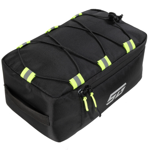 Велосумка на багажник STG модель FB-017, 28х17х12 см, черный-салатовый