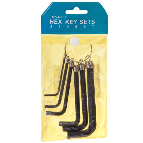 Набор шестигранников YC-268L-1 на связке 2/3/4/5/6/7 (6 частей), чёрный