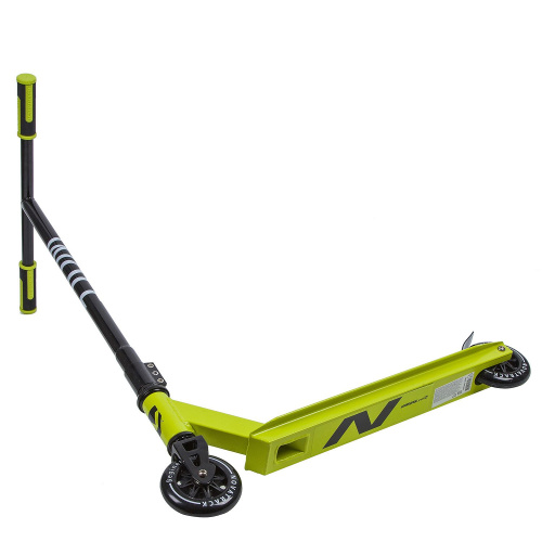 Самокат NOVATRACK WOLF 110 Plastic EL (2019), черный-зеленый