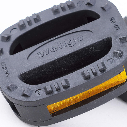 Педали Wellgo LU-P21, пластиковые, с отражателями, 1/2" детские, 90*65*31мм, 294г, черные, 6-190445, черный